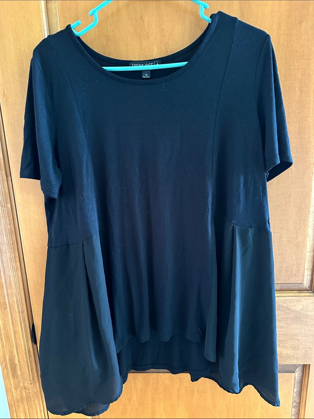 living doll Black Crewneck Tunic 1X